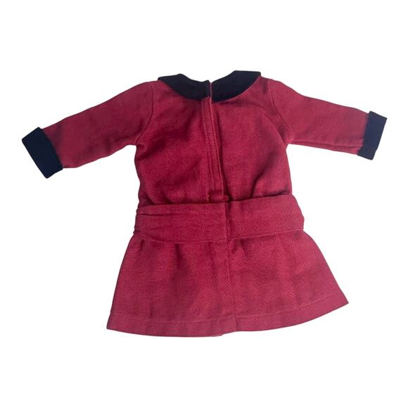 American Girl Rebecca Doll Dress Meet Outfit Accessory Tweed Velvet Red Black - Picture 2 of 4